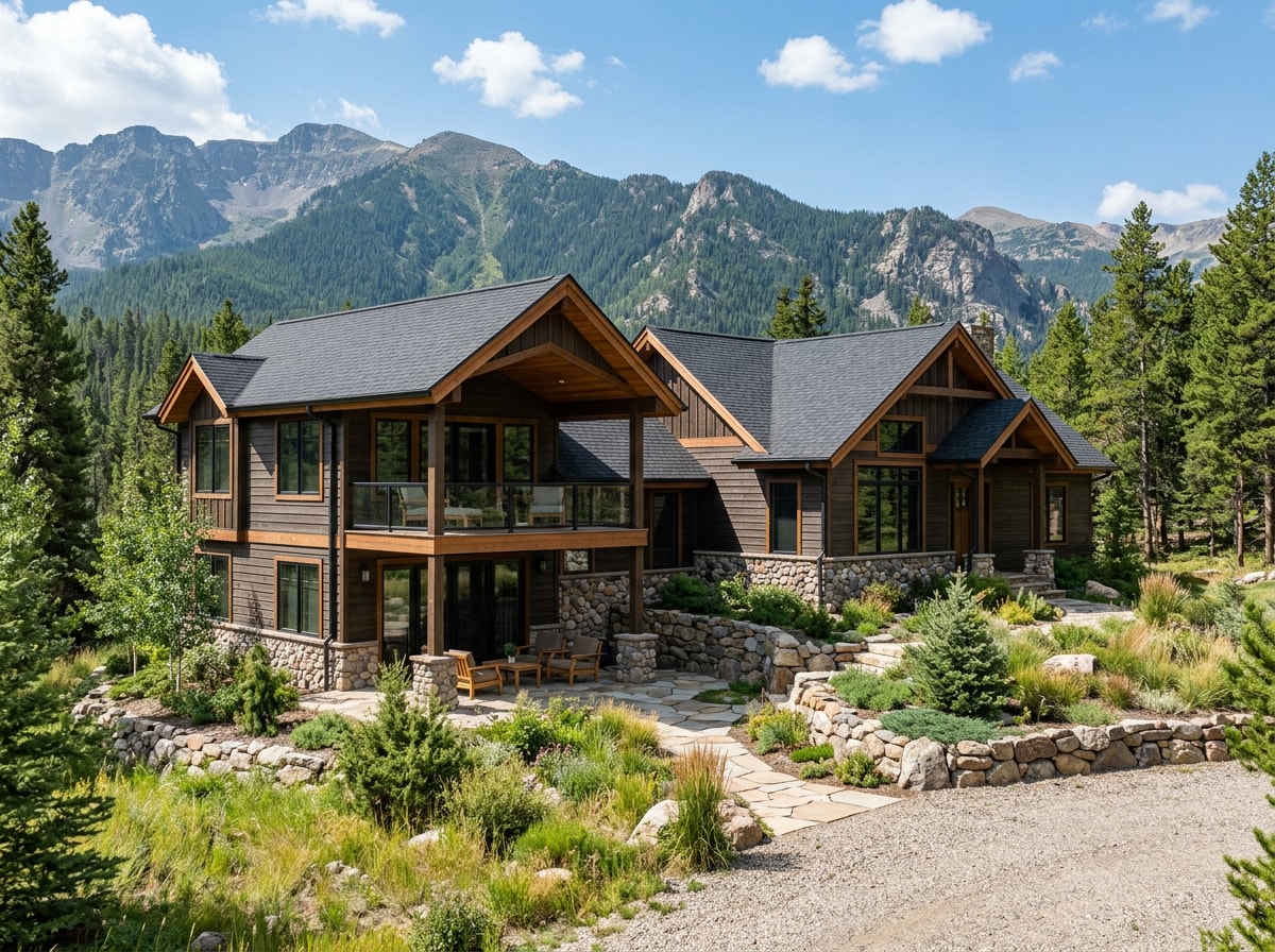 Finished home addition with matching siding and roofline blending seamlessly into the existing mountain home