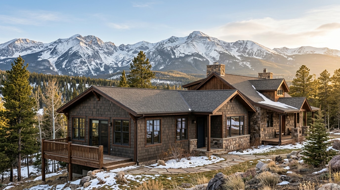 Finished home addition seamlessly matching an existing mountain home in South Fork, Colorado