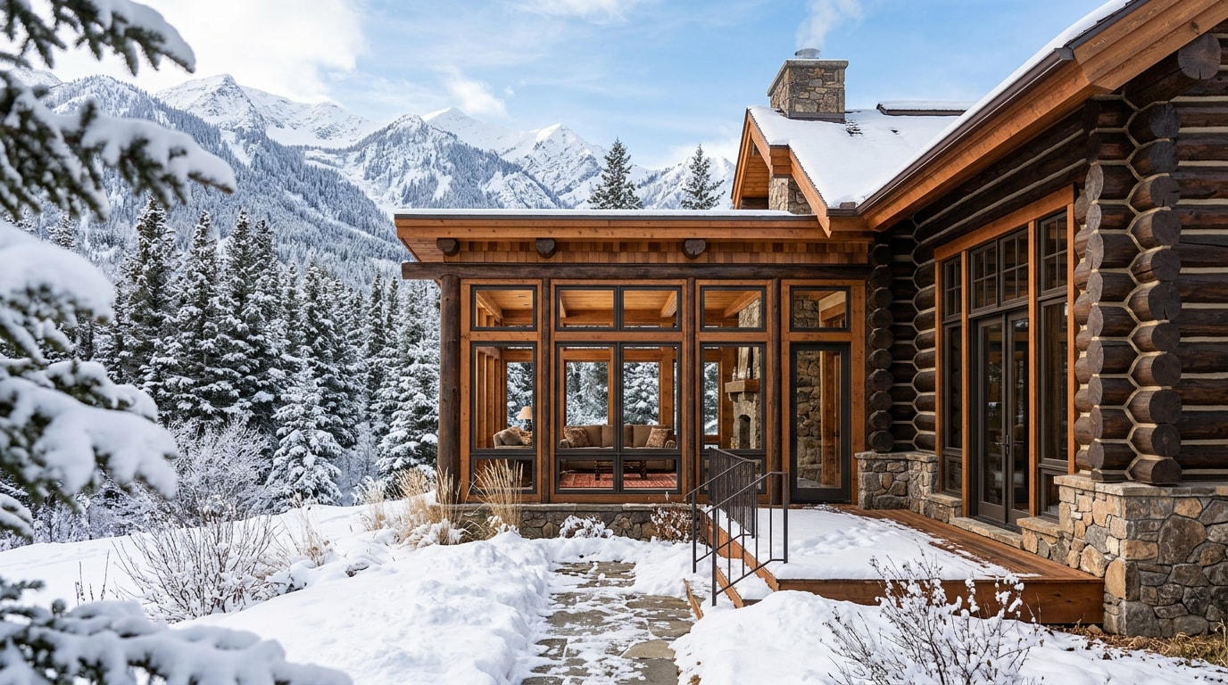 Fully enclosed four-season porch on a mountain home in Pagosa Springs, Colorado Fully enclosed four-season porch on a mountain home in Pagosa Springs, Colorado