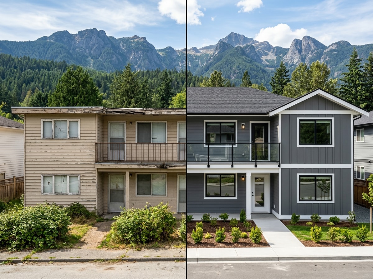Completed multi-family renovation exterior in the Bayfield, Colorado mountain area