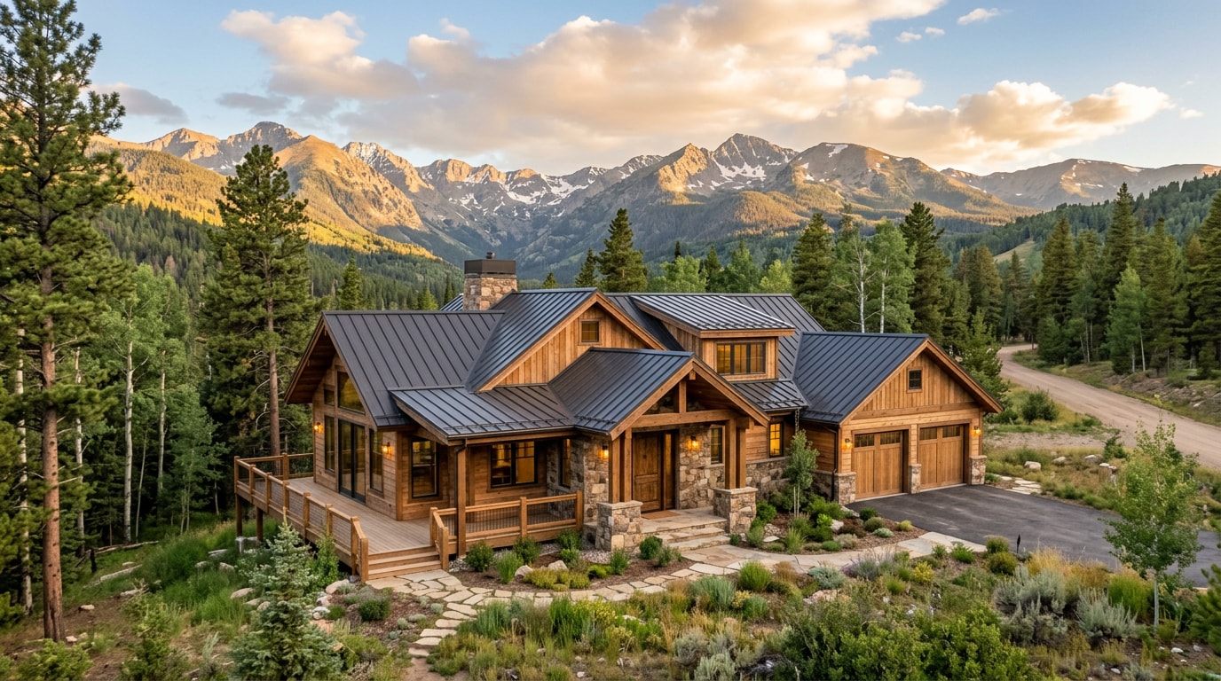 Finished spec home exterior in a Pagosa Springs mountain setting